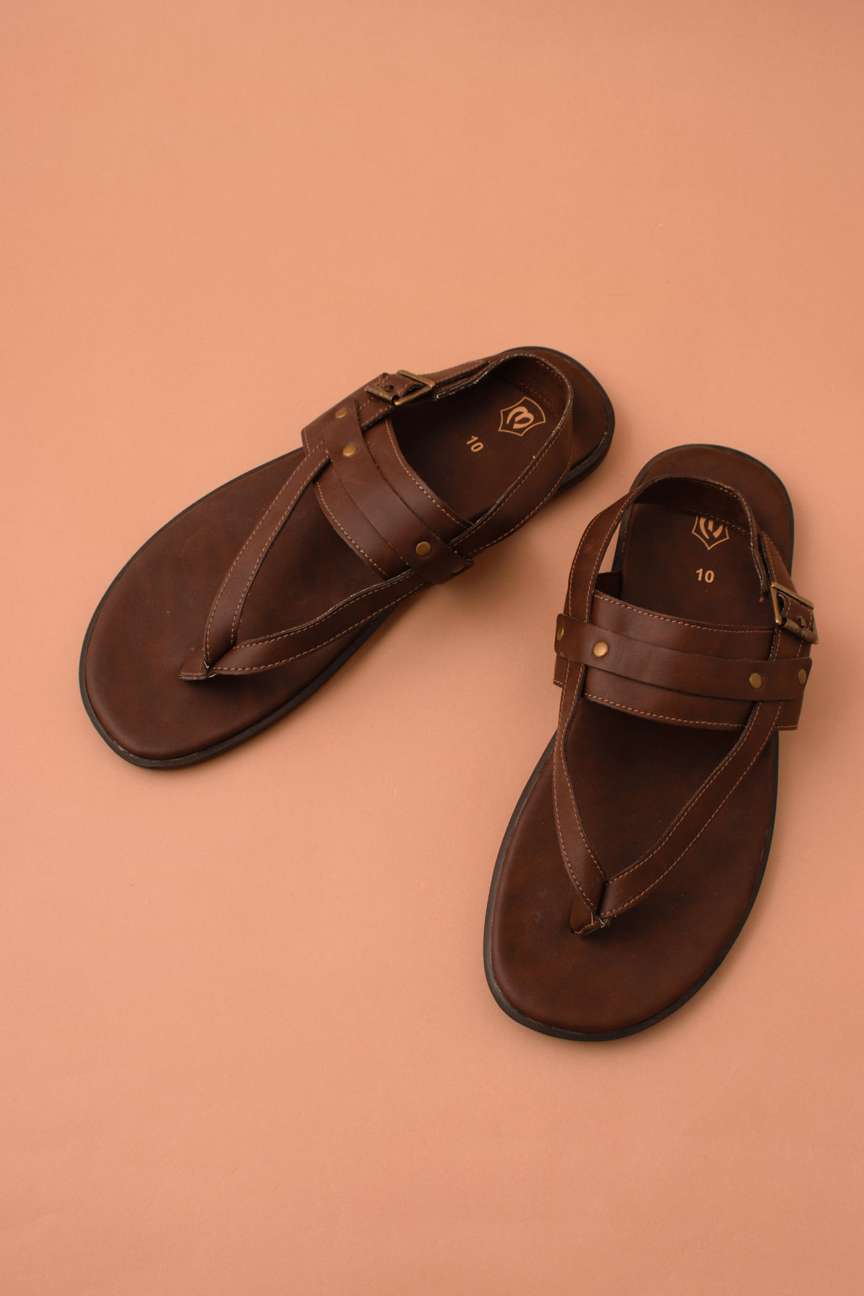 Deep Mahogany Brown Ethnic Sandals image number 1