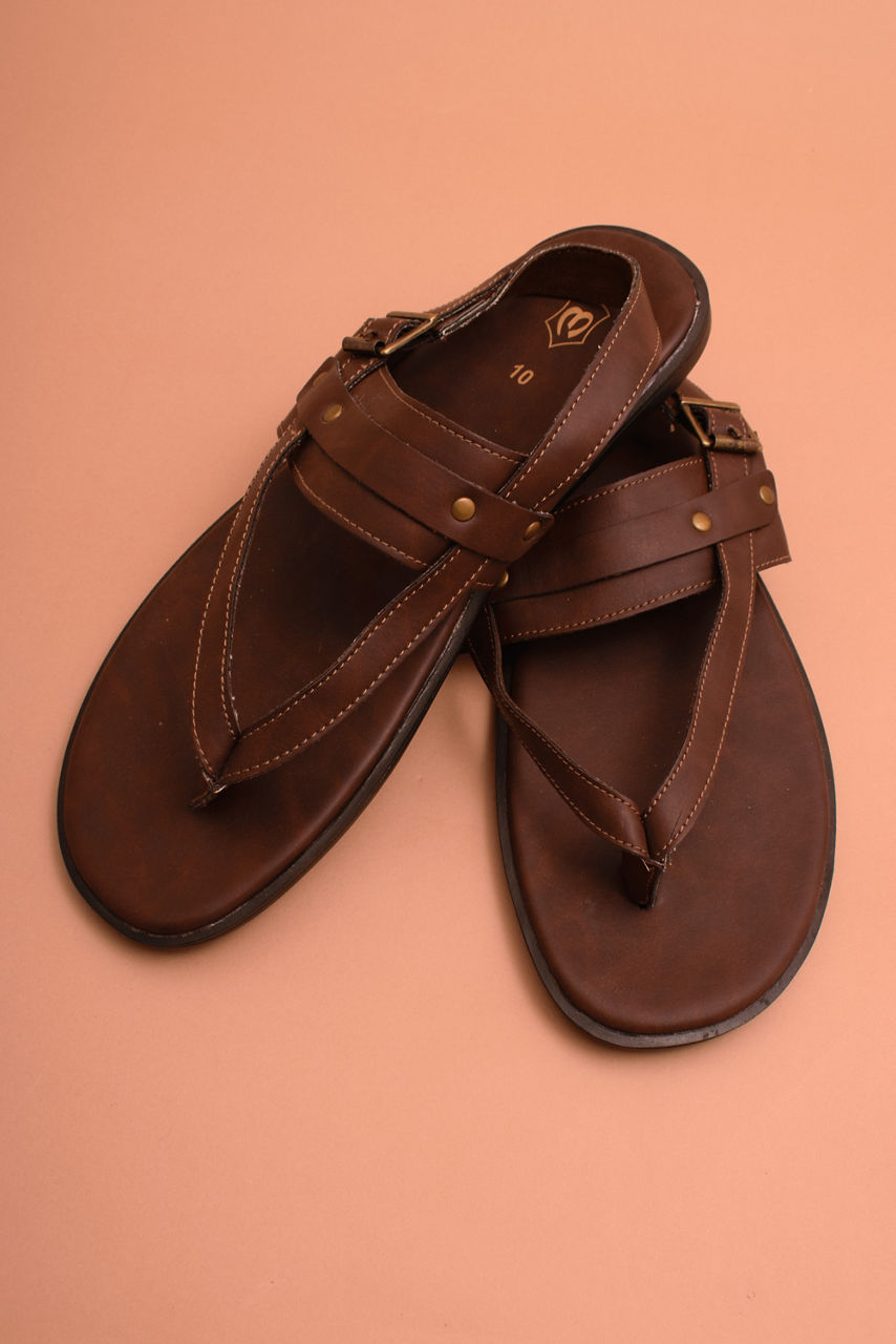 Manyavar Men Deep Mahogany Brown Sandals