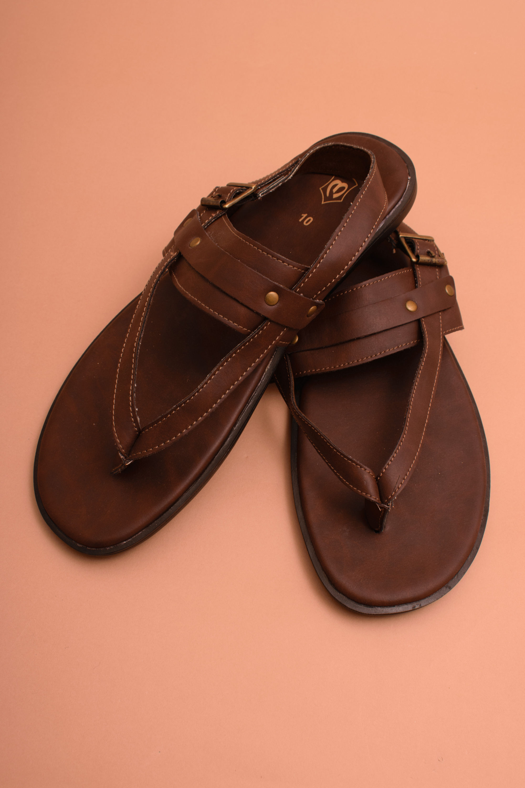 Manyavar Men Deep Mahogany Brown Sandals