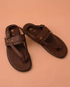 Deep Mahogany Brown Ethnic Sandals image number 3