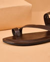 Manyavar Men Brown Faux Leather Sandal with Minimal Straps