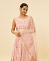 Mohey Women Blush Pink Floral Embroidered Anarkali Suit