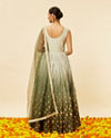 Mohey Women Mehendi and Sage Green Buta Patterned Anarkali Suit