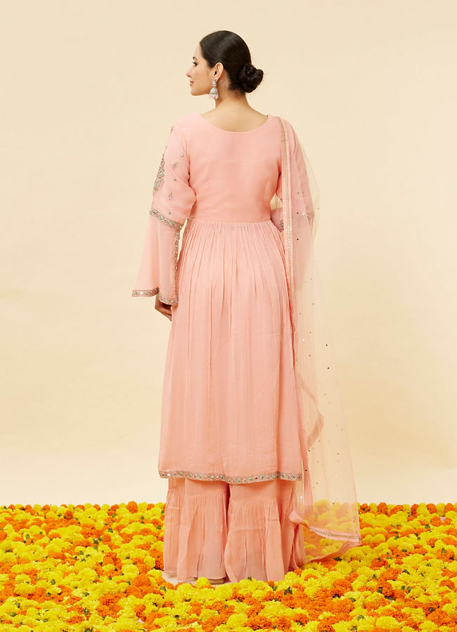 Mohey Women Pink Mirror Work Palazzo Suit