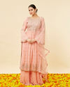 Pink Mirror Work Palazzo Suit