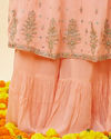 alt message - Mohey Women Pink Mirror Work Anarkali Suit image number 3