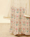 Mohey Women Soft Cream Floral Printed Sequined Anarkali Suit
