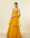 alt message - Mohey Women Mustard Yellow Buta Patterned Anarkali Suit image number 2