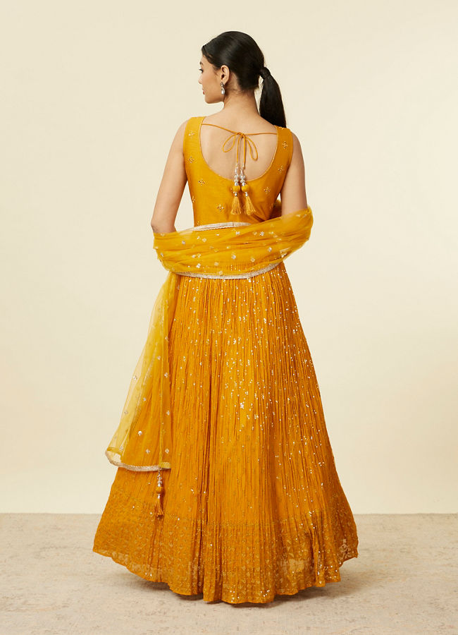 Mohey Women Mustard Yellow Buta Patterned Anarkali Suit