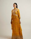 Mohey Women Mustard Crepe Zari Embroidered Anarkali Suit