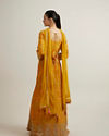 Mohey Women Mustard Crepe Zari Embroidered Anarkali Suit