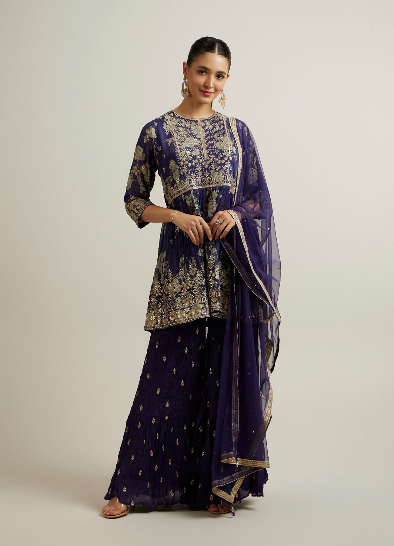 Mohey Women Lavish Purple Festival Sharara Suit