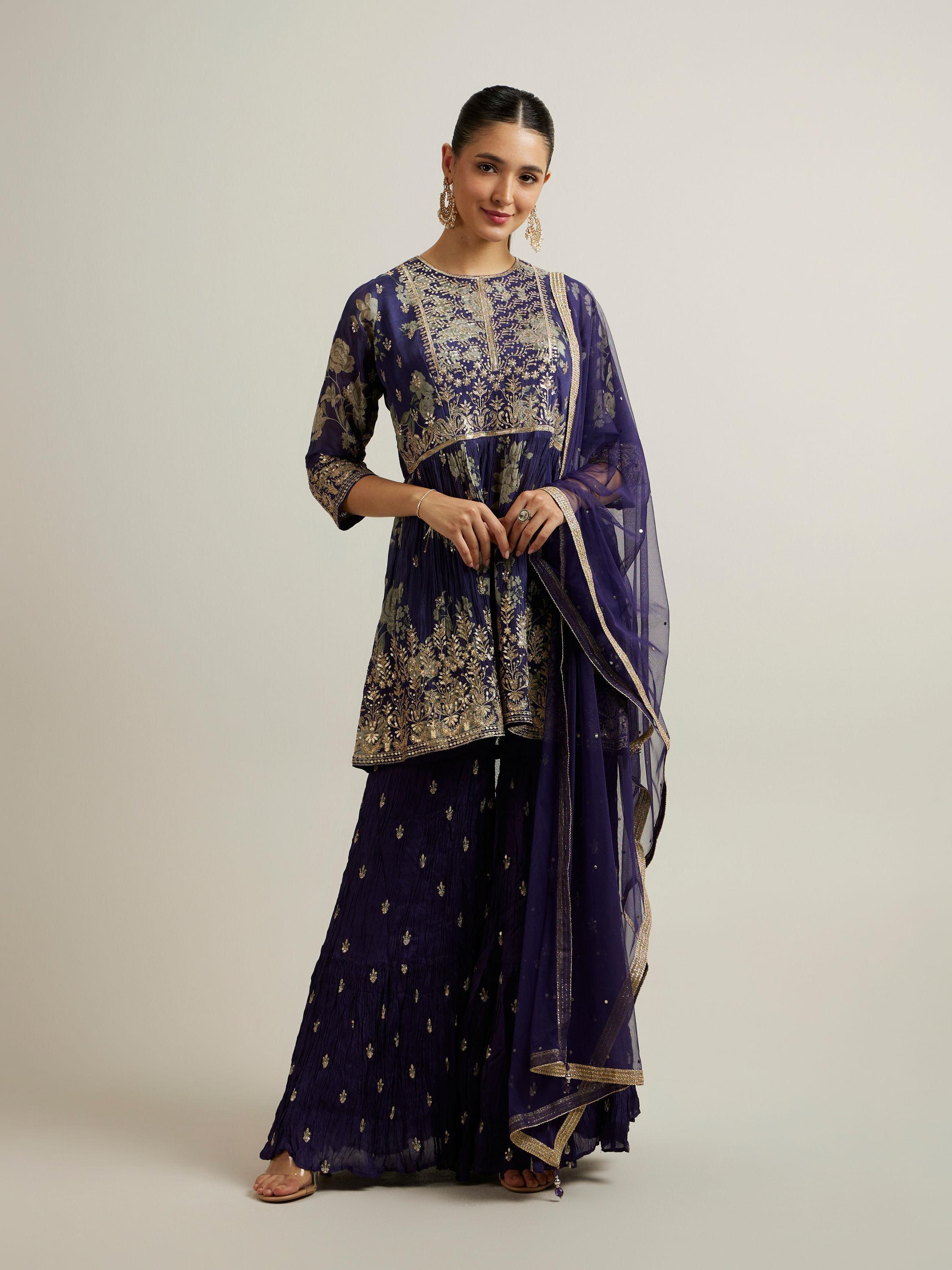 Mohey Women Lavish Purple Festival Sharara Suit