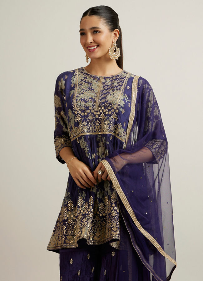 Mohey Women Lavish Purple Festival Sharara Suit