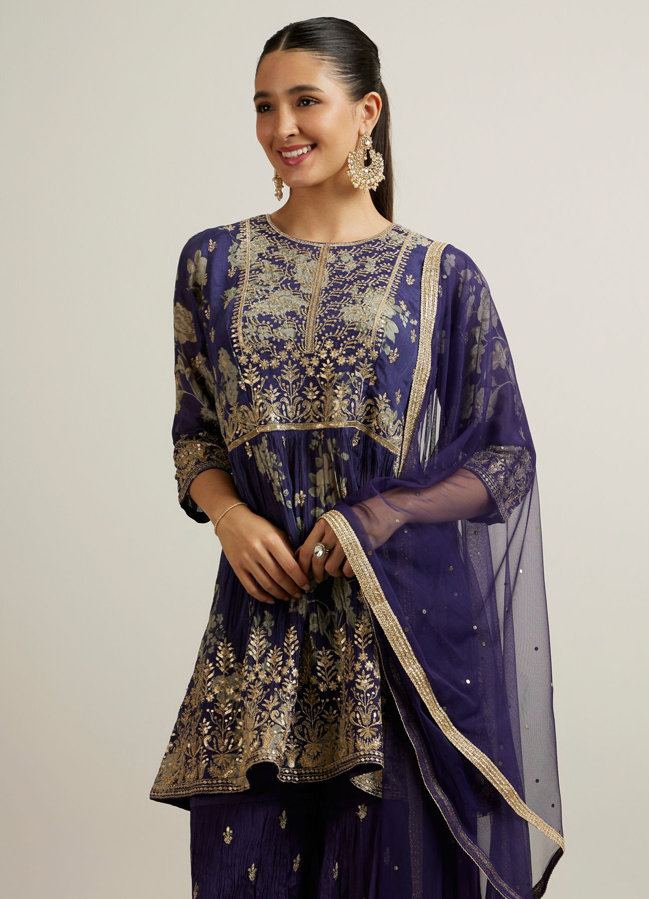 Mohey Women Lavish Purple Festival Sharara Suit