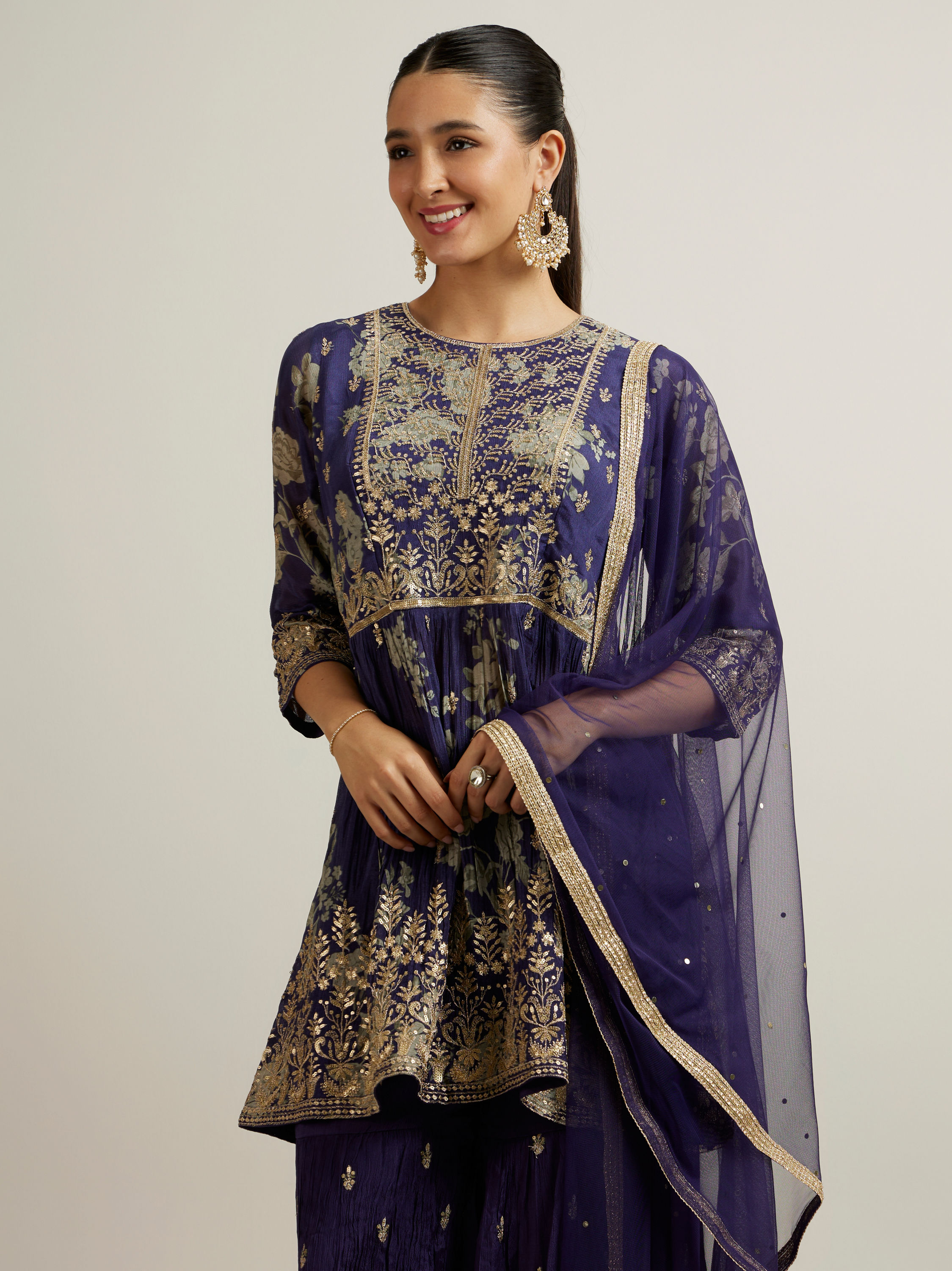 Mohey Women Lavish Purple Festival Sharara Suit