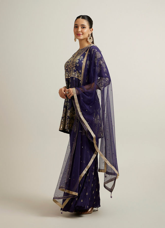 Mohey Women Lavish Purple Festival Sharara Suit