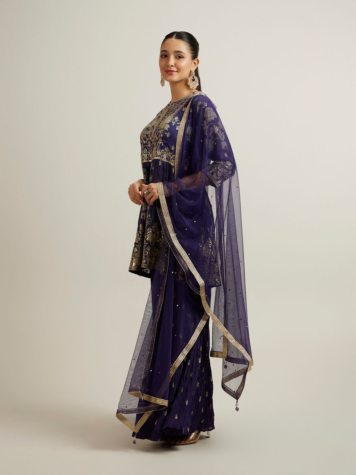 Mohey Women Lavish Purple Festival Sharara Suit