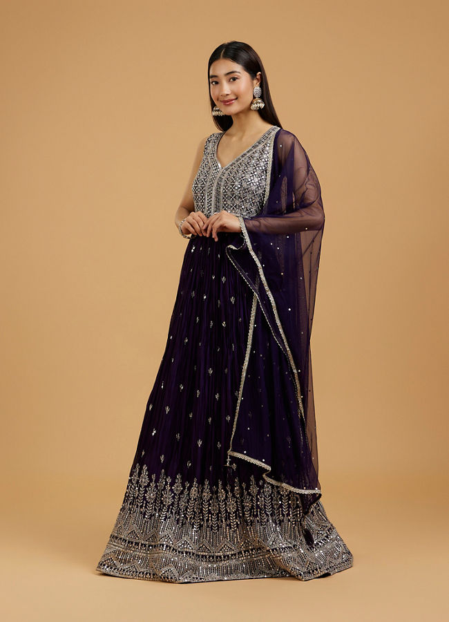 Mohey Women Purple Panache Anarkali Suit