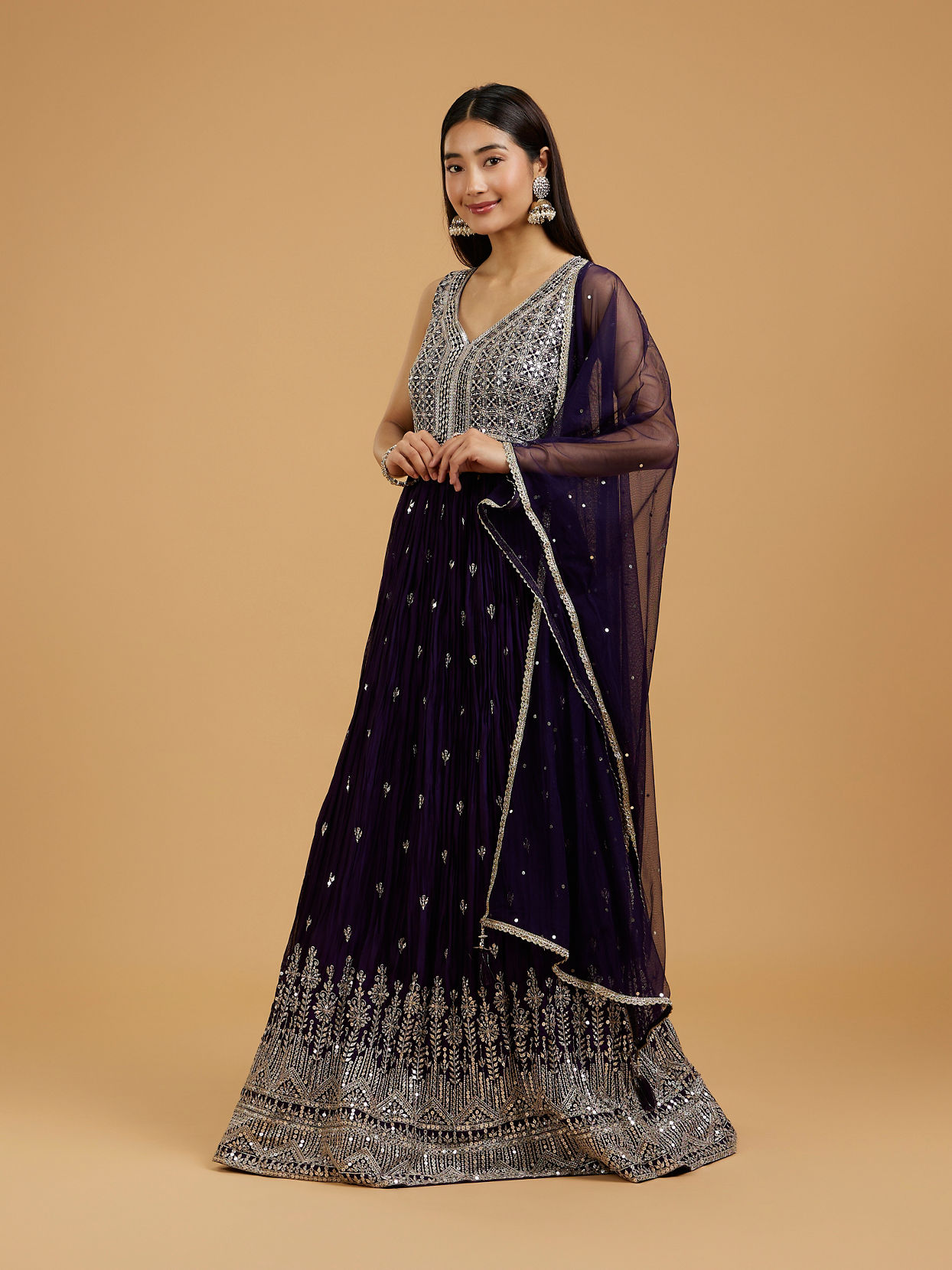 Mohey Women Purple Panache Anarkali Suit