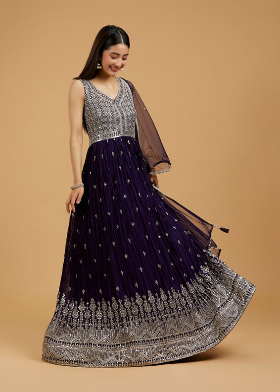 Mohey Women Purple Panache Anarkali Suit