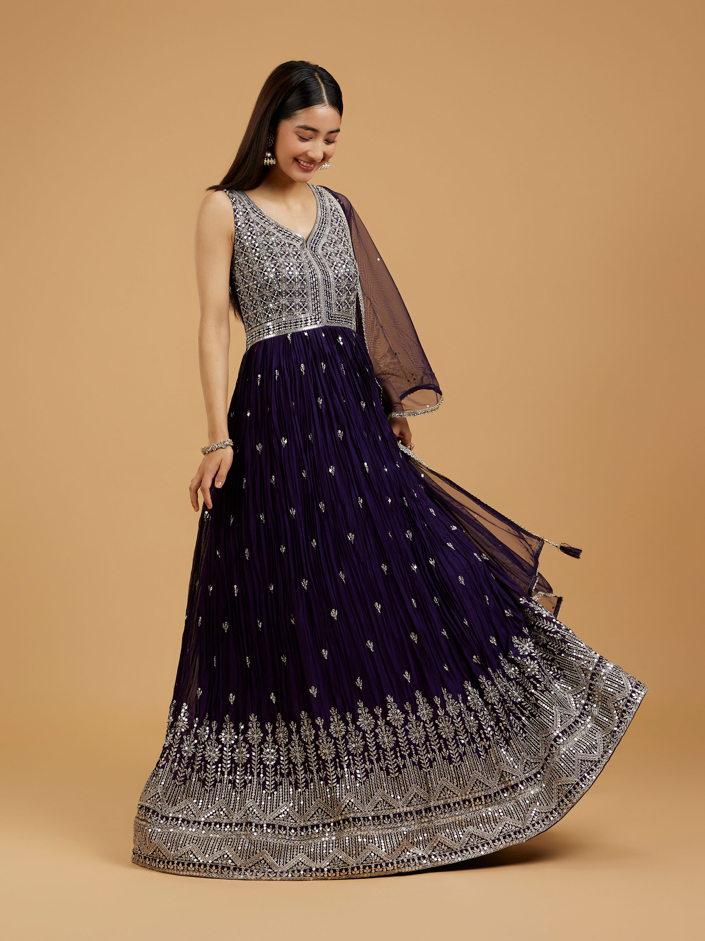 Mohey Women Purple Panache Anarkali Suit