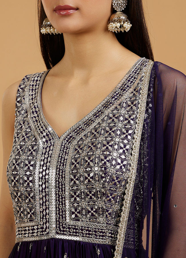 Mohey Women Purple Panache Anarkali Suit