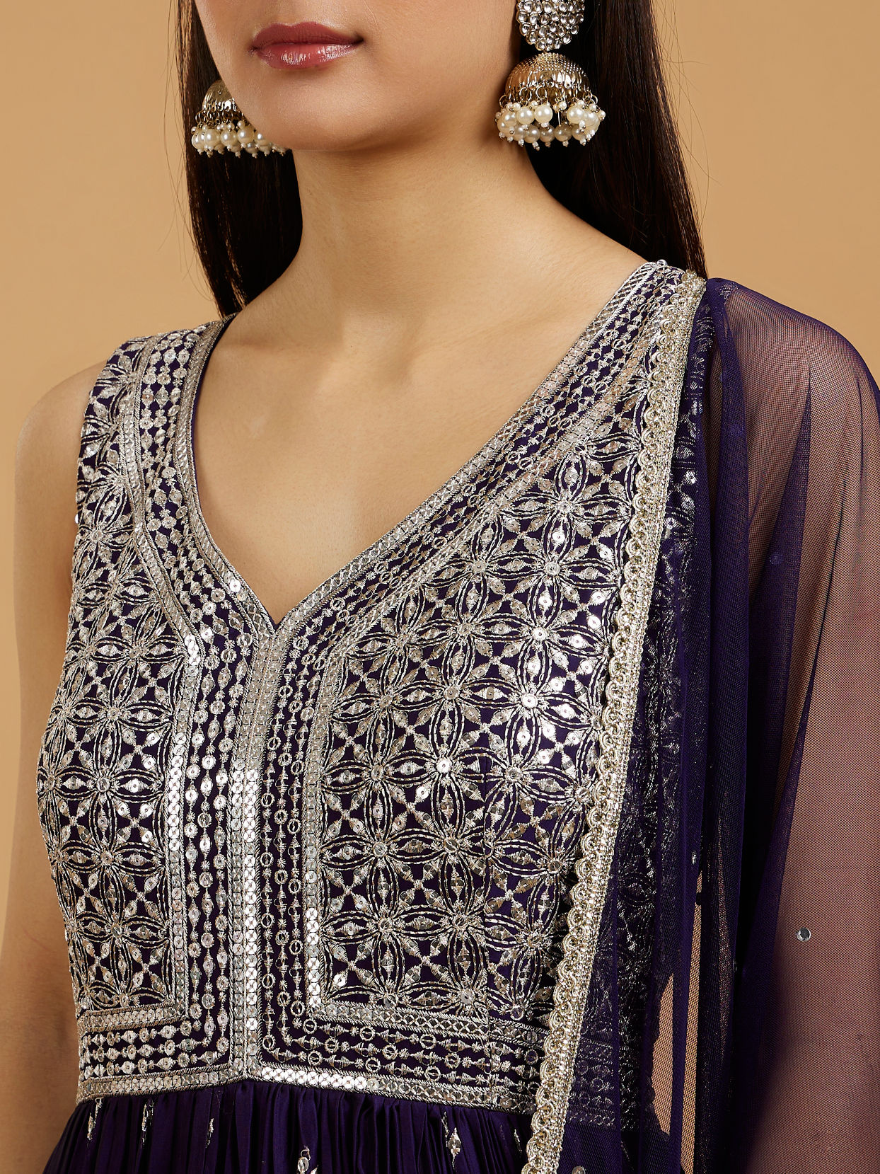 Mohey Women Purple Panache Anarkali Suit