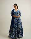Mohey Women Blue Chinon Hand Embroidered Anarkali Suit