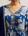 Mohey Women Blue Chinon Hand Embroidered Anarkali Suit