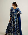 Mohey Women Blue Chinon Hand Embroidered Anarkali Suit