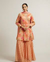 Soft Peach Floral Printed Sharara Suits