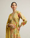 alt message - Mohey Women Sunglow Yellow Floral Printed Suit with Mirror Embellishments image number 1