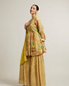 alt message - Mohey Women Sunglow Yellow Floral Printed Suit with Mirror Embellishments image number 2