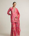 Bright Pink Sharara Suit Set with Mirror Work