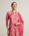 Mohey Women Bright Pink Sharara Suit Set with Mirror Work