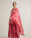 Mohey Women Bright Pink Sharara Suit Set with Mirror Work