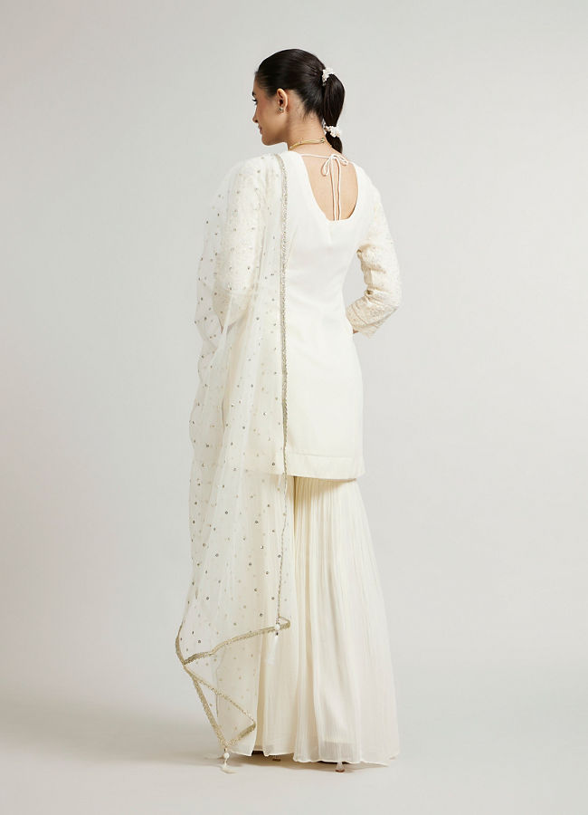 Mohey Women Elegant Cream Sharara Suits Ensemble
