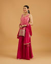 Mohey Women Hot Pink Bandhani Palazzo Suit with Floral Butas