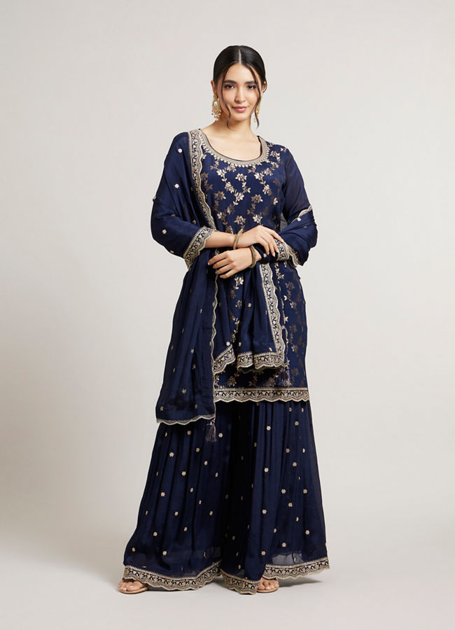 Mohey Women Indigo Delight Stitched Suit image number 0