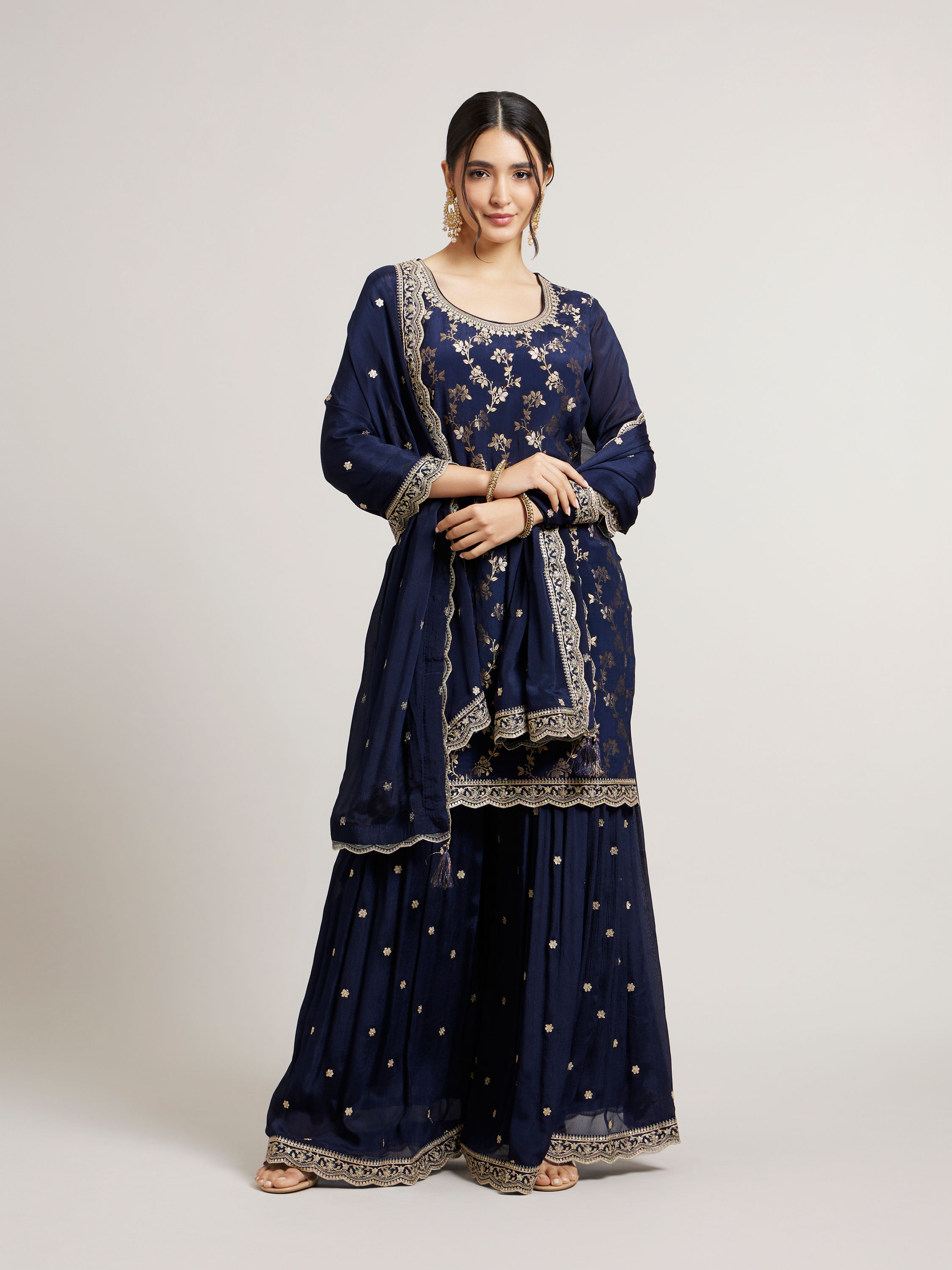 Mohey Women Indigo Delight Stitched Suit