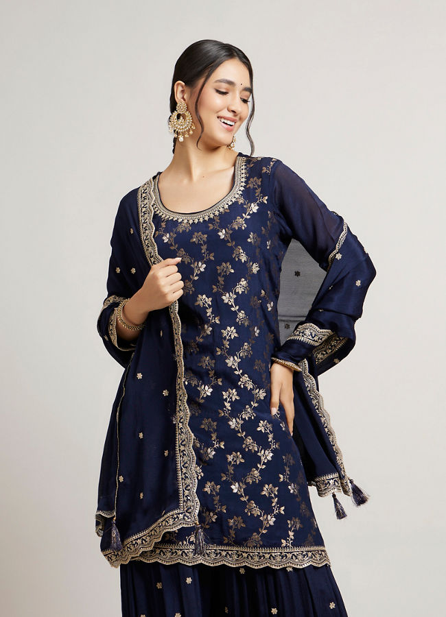 Mohey Women Indigo Delight Stitched Suit image number 1