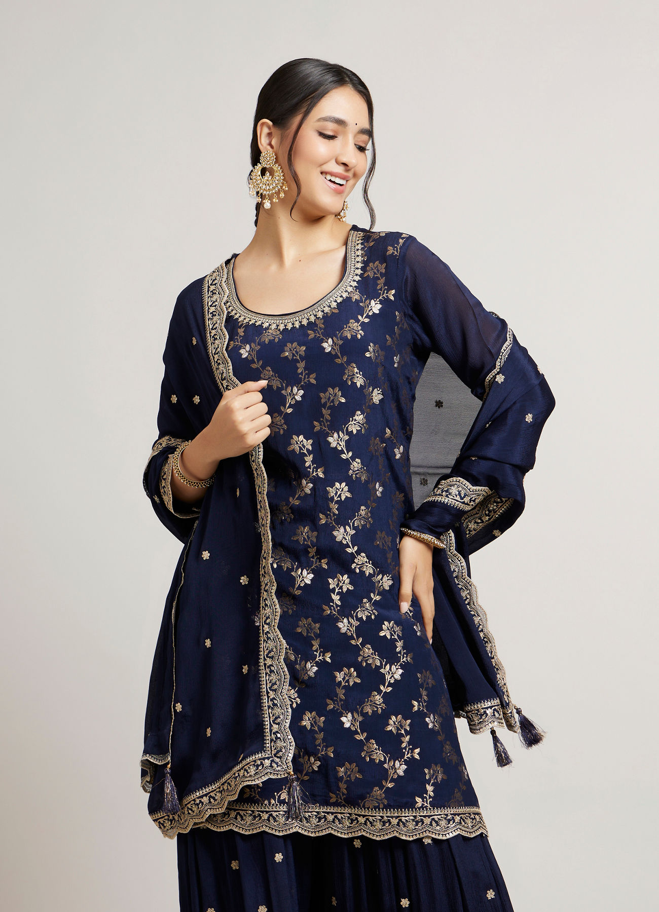 Mohey Women Indigo Delight Stitched Suit