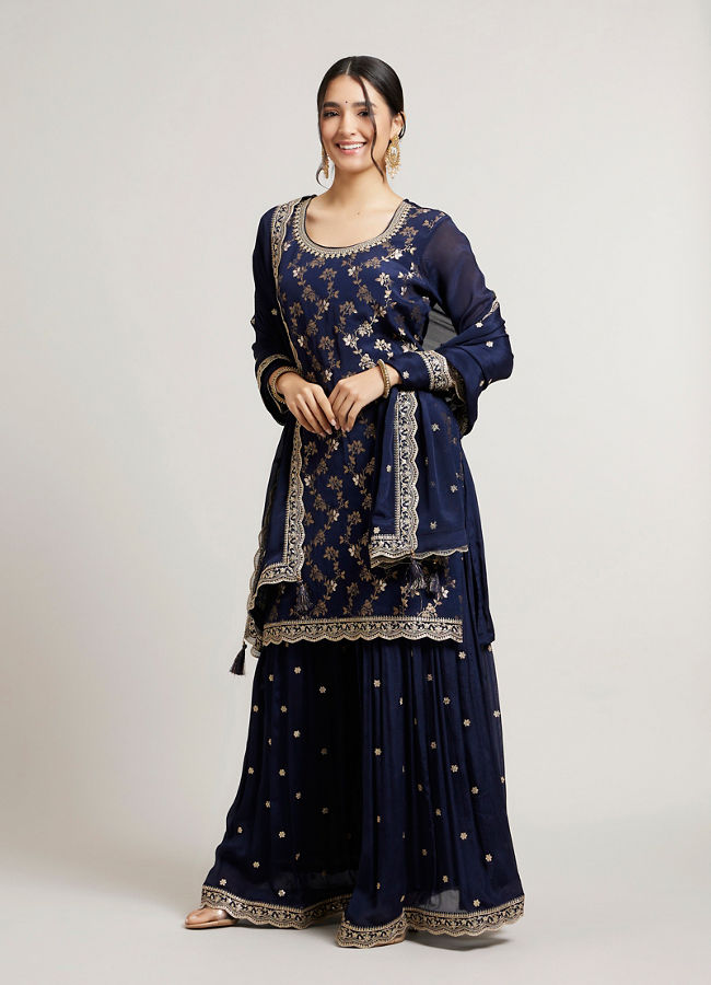 Mohey Women Indigo Delight Stitched Suit image number 2