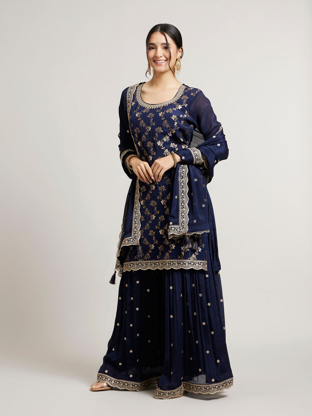 Mohey Women Indigo Delight Stitched Suit image number 2