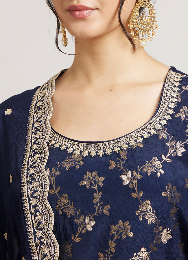 Mohey Women Indigo Delight Stitched Suit image number 3