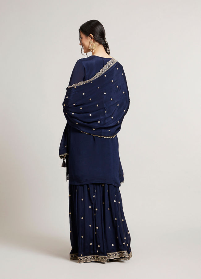 Mohey Women Indigo Delight Stitched Suit image number 4