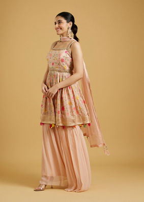 Mohey Women Ethereal Light Pink Stitched Suit image number 2