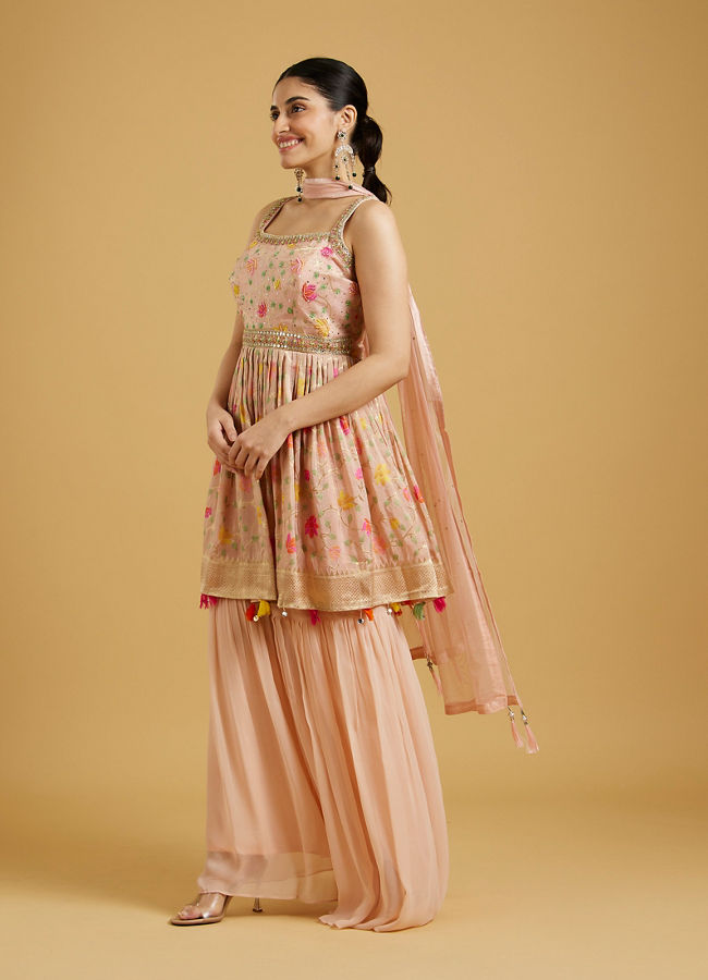 Mohey Women Ethereal Light Pink Sharara Suit