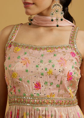 Mohey Women Ethereal Light Pink Stitched Suit image number 3